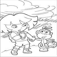 Раскраски с героями по мотивам историй про Даша-следопыт (Dora the Explorer) - ветер