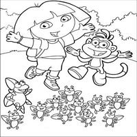 Раскраски с героями по мотивам историй про Даша-следопыт (Dora the Explorer) - все довольны