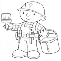 Раскраски с героями по мотивам историй про Боб-строитель (Bob the Builder) - кисточка