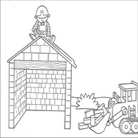 Раскраски с героями по мотивам историй про Боб-строитель (Bob the Builder) - на крыше