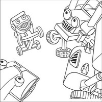 Раскраски с героями по мотивам историй про Боб-строитель (Bob the Builder) - разговор машин