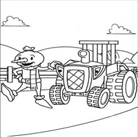Раскраски с героями по мотивам историй про Боб-строитель (Bob the Builder) - у трактора