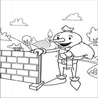 Раскраски с героями по мотивам историй про Боб-строитель (Bob the Builder) - с мешком