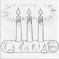 Раскраски про Новый год - три свечи