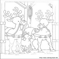 Раскраски про Новый год - олени и олененок