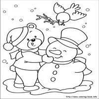 Раскраски про Новый год - снеговик 