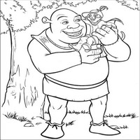 Раскраски с героями из мультфильмов Шрек (Shrek) - Шрек и Кот в сапогах