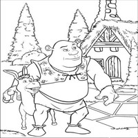 Раскраски с героями из мультфильмов Шрек (Shrek) - домик феи крёстной