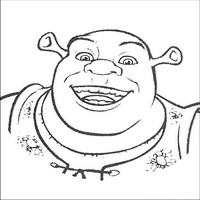 Раскраски с героями из мультфильмов Шрек (Shrek) - Шрек портрет