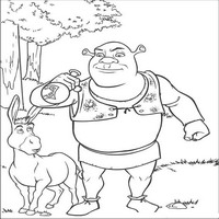 Раскраски с героями из мультфильмов Шрек (Shrek) - Шрек готовится выпить лексир