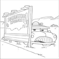 Раскраски с героями из мультфильмов Тачки (Cars) - Шериф