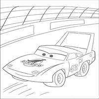 Раскраски с героями из мультфильмов Тачки (Cars) - Кинг