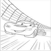Раскраски с героями из мультфильмов Тачки (Cars) - гонки
