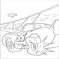 Раскраски с героями из мультфильмов Тачки (Cars) - проблемное колесо