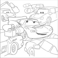 Раскраски с героями из мультфильмов Тачки (Cars) - интерьвью