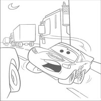 Раскраски с героями из мультфильмов Тачки (Cars) - авария