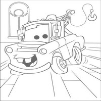 Раскраски с героями из мультфильмов Тачки (Cars) - Мэтр танцует