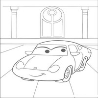 Раскраски с героями из мультфильмов Тачки (Cars) - Салли Каррера 