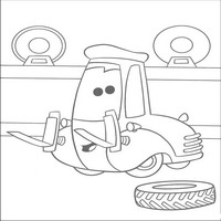 Раскраски с героями из мультфильмов Тачки (Cars) - ремонтник