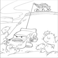 Раскраски с героями из мультфильмов Тачки (Cars) - Мэтр помогает