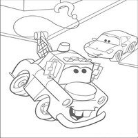 Раскраски с героями из мультфильмов Тачки (Cars) - тягач Мэтр