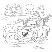 Раскраски с героями из мультфильмов Тачки (Cars) - Мэтр гоняет
