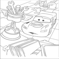 Раскраски с героями из мультфильмов Тачки (Cars) - ремонтная
