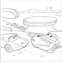 Раскраски с героями из мультфильмов Тачки (Cars) - свидание