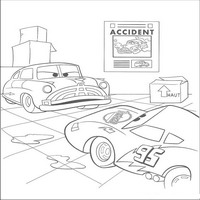 Раскраски с героями из мультфильмов Тачки (Cars) - план
