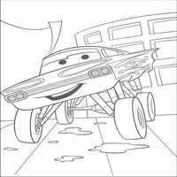 Раскраски с героями из мультфильмов Тачки (Cars) - апгрейд