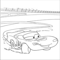 Раскраски с героями из мультфильмов Тачки (Cars) - Молния МакКуин опережает всех