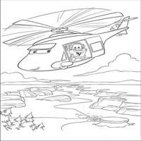 Раскраски с героями из мультфильмов Тачки (Cars) - Мэтр на вертолёте
