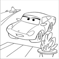 Раскраски с героями из мультфильмов Тачки (Cars) - Салли Каррера