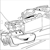 Раскраски с героями из мультфильмов Тачки (Cars) - Молния МакКуин на старте