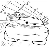 Раскраски с героями из мультфильмов Тачки (Cars) - Молния МакКуин первый