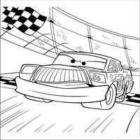 Раскраски с героями из мультфильмов Тачки (Cars) - Чико Хикс на старте