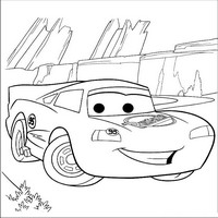Раскраски с героями из мультфильмов Тачки (Cars) - Молния МакКуин улыбка