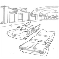Раскраски с героями из мультфильмов Тачки (Cars) - Радиатор-Спрингс