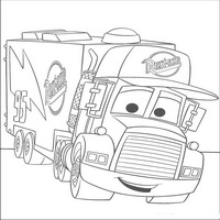 Раскраски с героями из мультфильмов Тачки (Cars) - грузовик