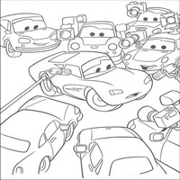 Раскраски с героями из мультфильмов Тачки (Cars) - Молния