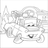 Раскраски с героями из мультфильмов Тачки (Cars) - Мэтр грустит