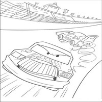 Раскраски с героями из мультфильмов Тачки (Cars) - Чико Хикс побеждает
