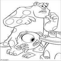 Раскраски с героями из мультфильма Корпорация монстров (Monsters) - Салли и Майк