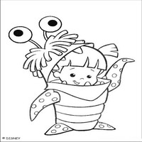 Раскраски с героями из мультфильма Корпорация монстров (Monsters) - Бу