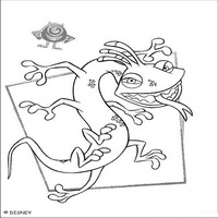 Раскраски с героями из мультфильма Корпорация монстров (Monsters) - Рэнделл показывает язык