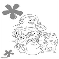 Раскраски с героями из мультфильма Корпорация монстров (Monsters) - детский сад