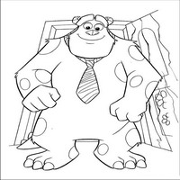 Раскраски с героями из мультфильма Корпорация монстров (Monsters) - Салли в галстуке