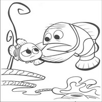 Раскраски с героями из мультфильма В поисках Немо (Finding Nemo) - папа беспокоится
