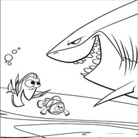 Раскраски с героями из мультфильма В поисках Немо (Finding Nemo) - акула