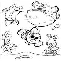 Раскраски с героями из мультфильма В поисках Немо (Finding Nemo) - пузырь рыба-еж